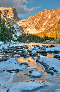 Dream Lake Oct sunrise ice